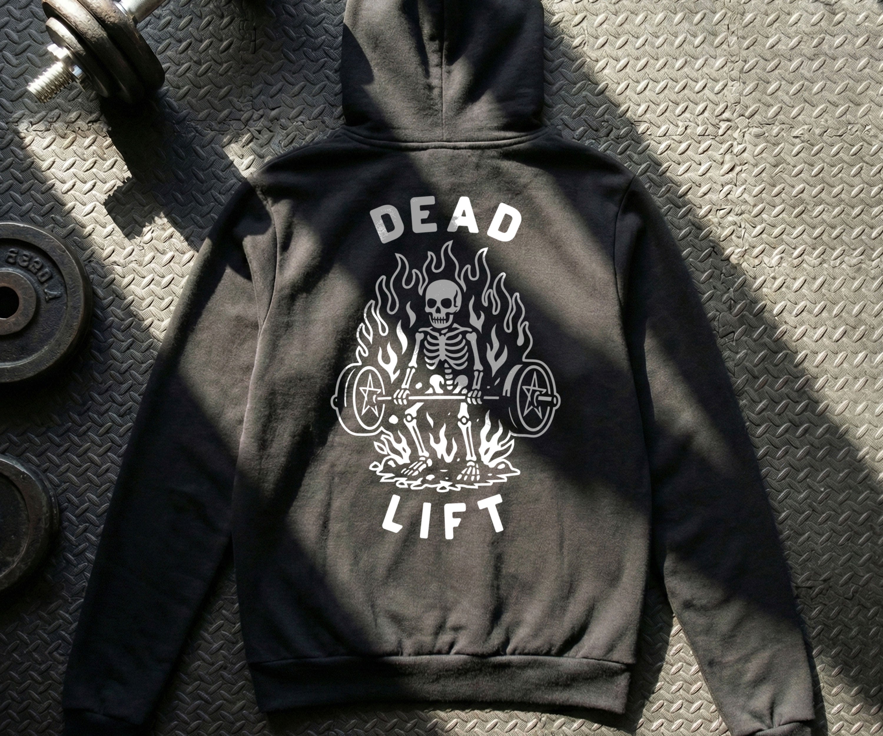 Dead Lift - Black unisex gym hoodie for deadlift training and