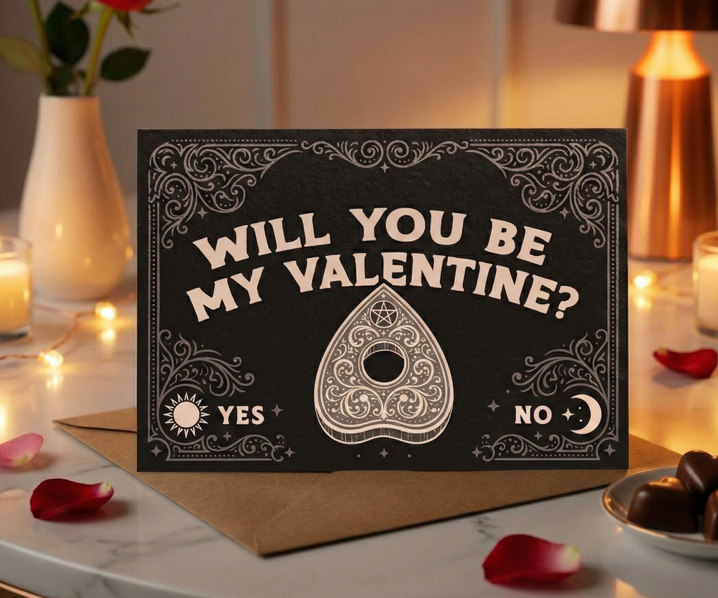 Will You Be My Valentine? Ouija Board Card
