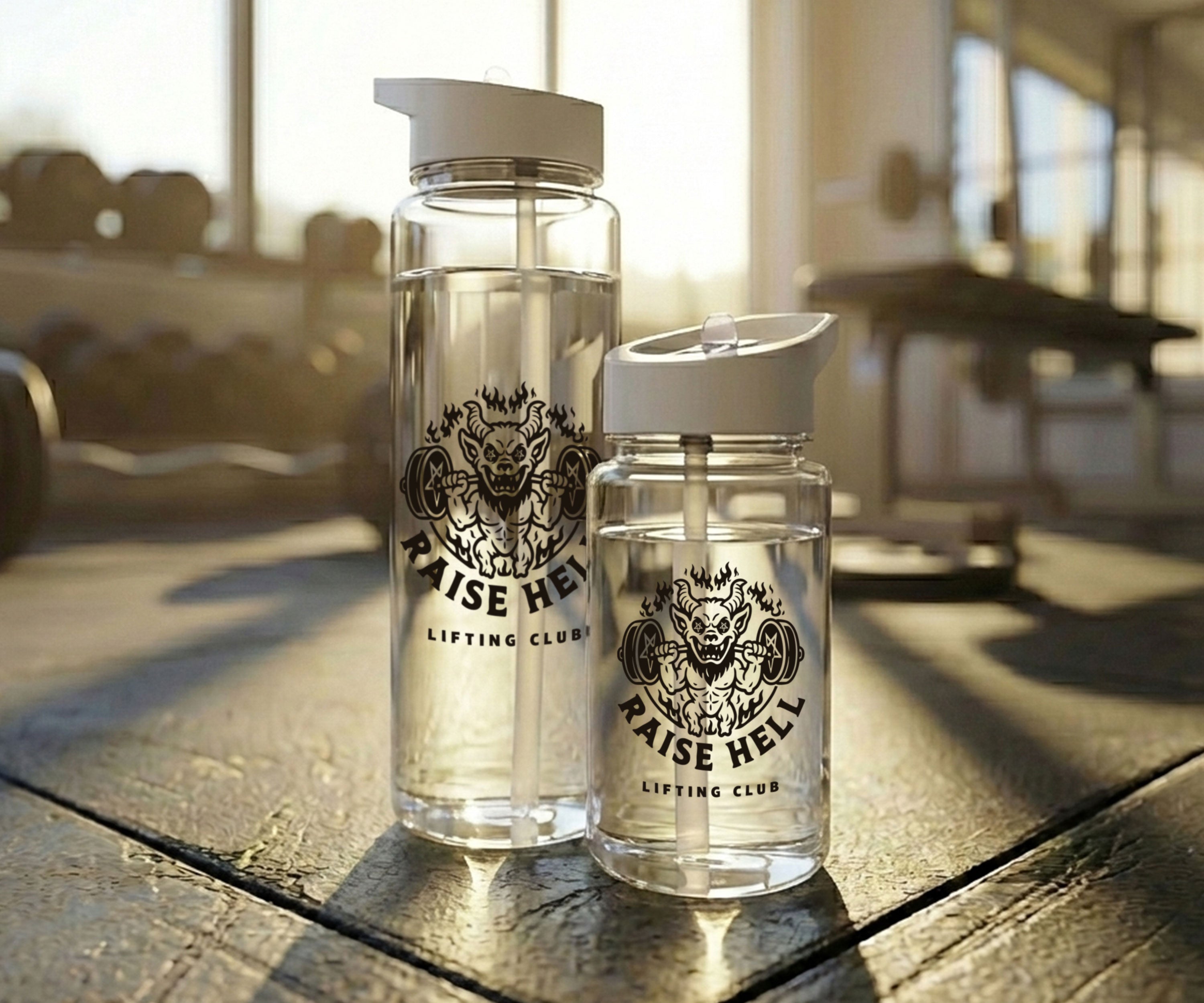 Raise Hell Lifting Club Logo Water Bottle